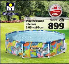 Soldes Marjane Piscine Ronde décorée à 899Dhs au lieu de 1099Dhs