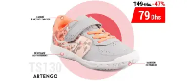 Soldes Decathlon Maroc Chaussure Sport ARTENGO à 79Dhs au lieu de 149Dhs