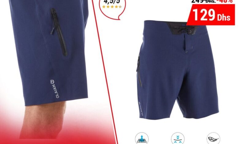 Soldes Decathlon Maroc Surf Boardshort Standard OLAIAN 129Dhs au lieu de 249Dhs