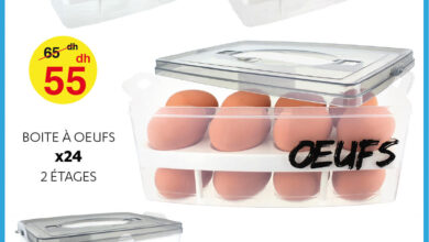 Soldes chez Alpha55 Boite à Oeufs x24 2 étages à 55Dhs au lieu de 65Dhs