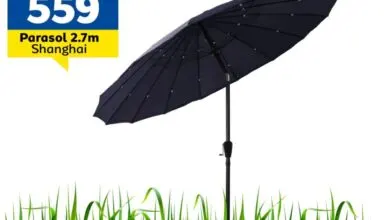 Offre Fraîcheur chez Marjane Parasol 2.7m SHANGHAI 559Dhs au lieu de 699Dhs