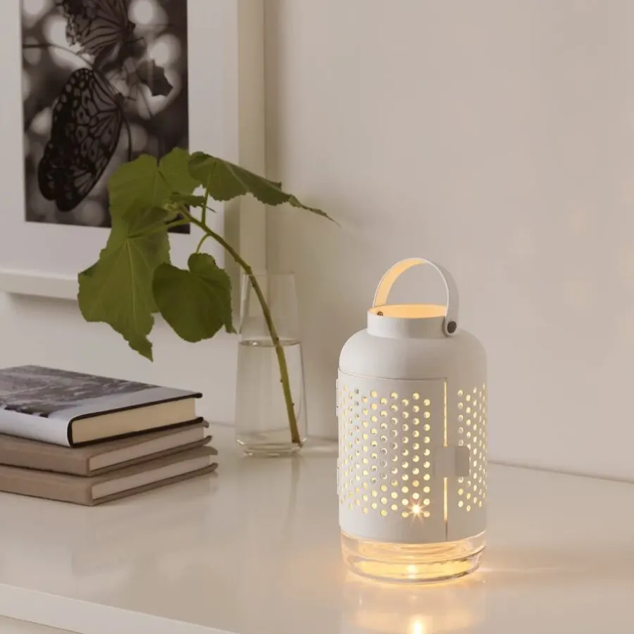 Soldes ikea Maroc Lanterne blanc 21cm ÄDELHET 95Dhs au lieu de 139Dhs