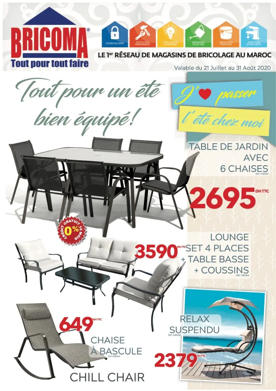 Catalogue Bricoma Tout pour été bien équipé du 21 Juillet au 31 Août 2020
