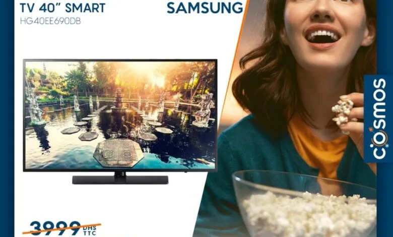 Déstockage chez Cosmos Electro Smart TV 40° SAMSUNG 2990Dhs au lieu de 3999Dhs