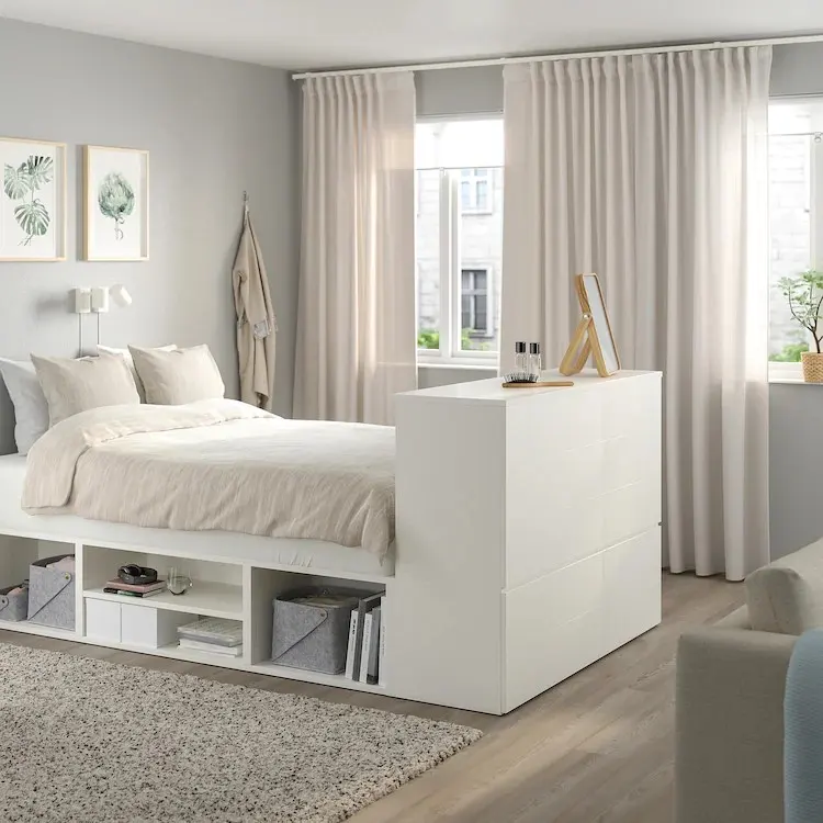 Soldes Ikea Maroc Cadre de lit avec 10 tiroirs PLATSA 6790 Dhs au lieu de 7790Dhs