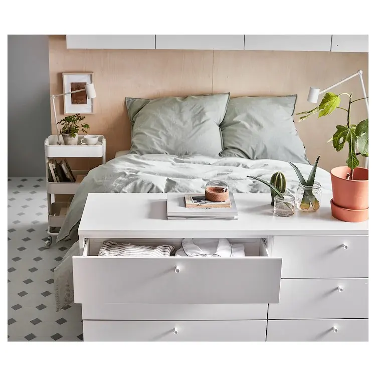 Soldes Ikea Maroc Cadre de lit avec 10 tiroirs PLATSA 6790 Dhs au lieu de 7790Dhs