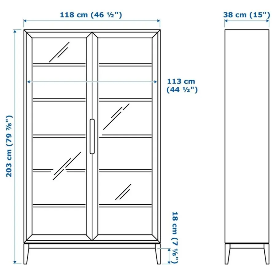 Soldes ikea Maroc Vitrine brun REGISSÖR 4250Dhs au lieu de 5995Dhs