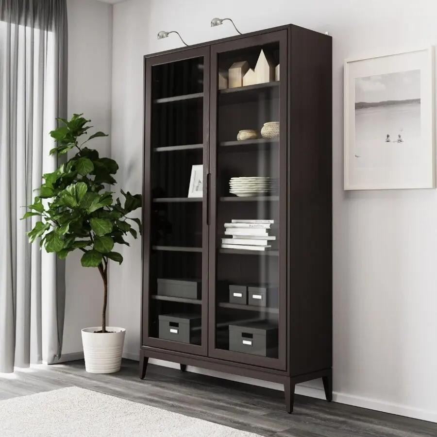 Soldes ikea Maroc Vitrine brun REGISSÖR 4250Dhs au lieu de 5995Dhs