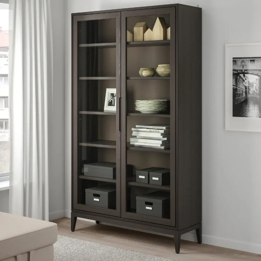 Soldes ikea Maroc Vitrine brun REGISSÖR 4250Dhs au lieu de 5995Dhs
