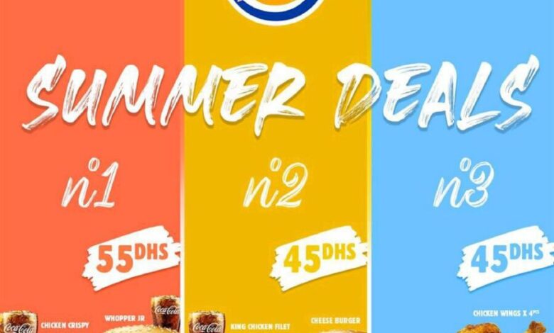 Offre Summer Deals chez Burger King du 26 Août au 13 Septembre 2020