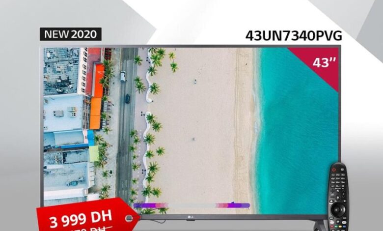 Soldes LG Maroc Smart TV 43° IPS Display 4K UHD 3999Dhs au lieu de 4479Dhs