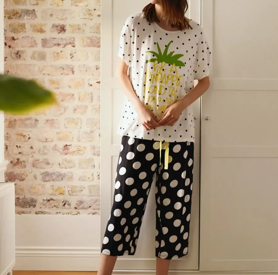 Promo LC Waikiki Maroc Ensemble de pyjama à pois femme 159Dhs au lieu de 199Dhs
