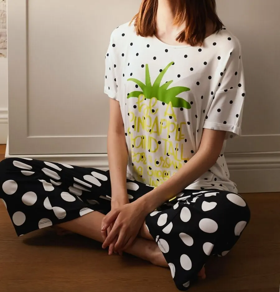 Promo LC Waikiki Maroc Ensemble de pyjama à pois femme 159Dhs au lieu de 199Dhs