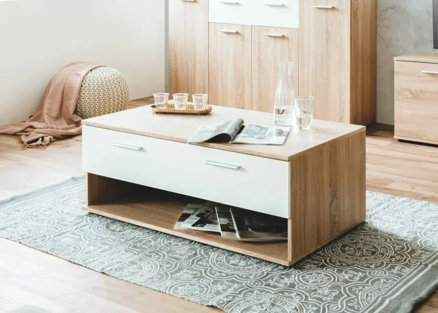 Prix spécial chez Kitea Table basse LUND Blanc 1195Dhs au lieu de 1795Dhs