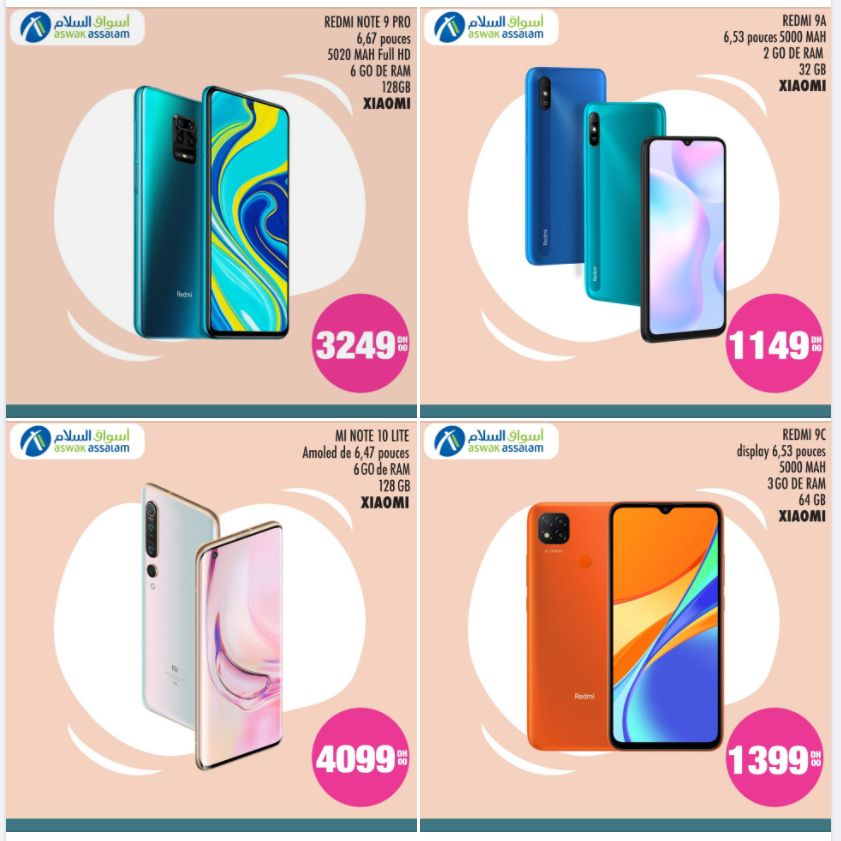 Les Smartphones Xiaomi débarquent chez Aswak Assalam à partir de 1149Dhs