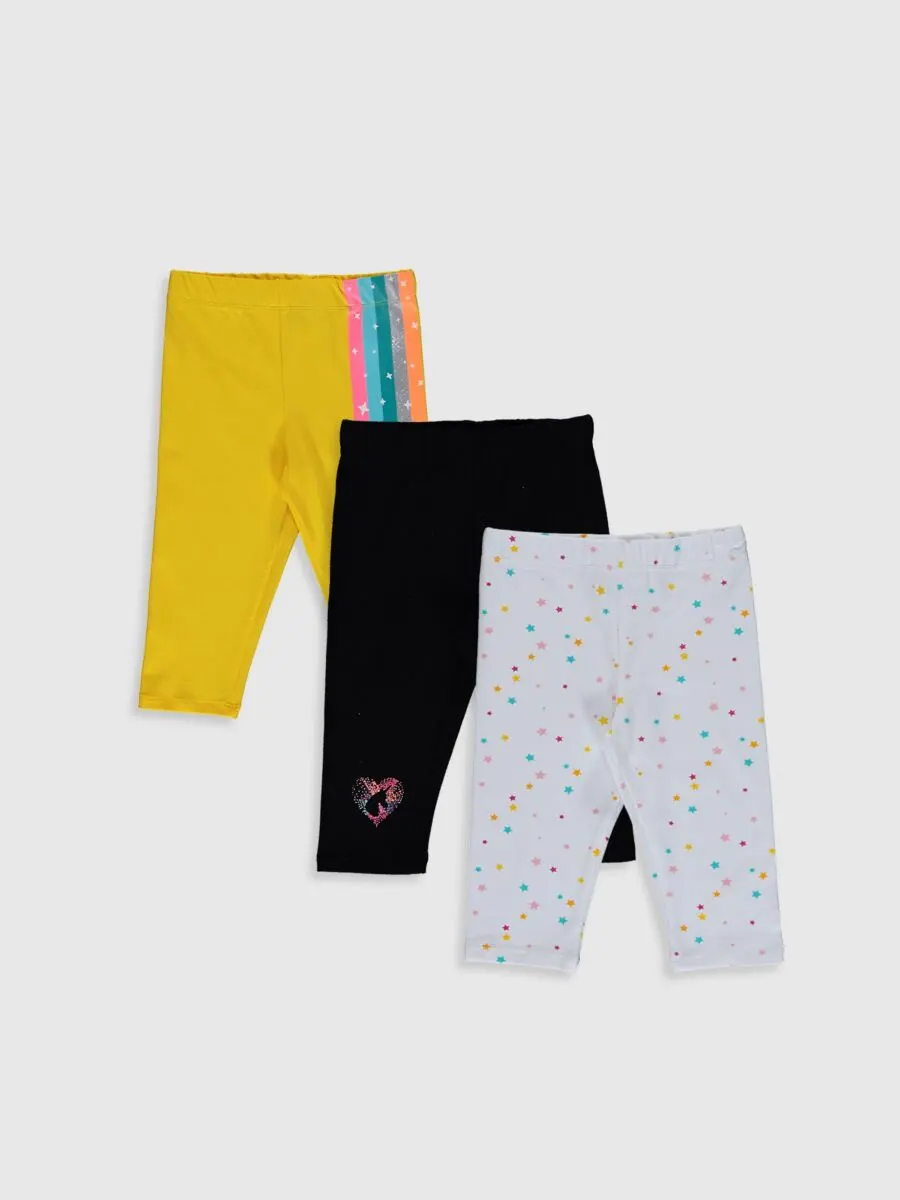 Soldes LC Waikiki Maroc Lot de 3 leggings en coton enfant fille 109Dhs au lieu de 149Dhs