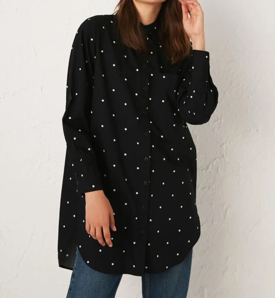 Soldes LC Waikiki Maroc Tunique surdimensionnée en popeline 109Dhs au lieu de 199Dhs