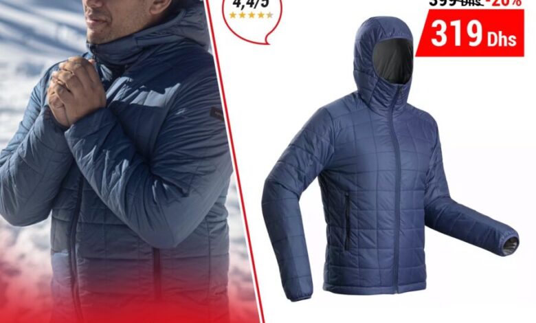 Soldes Decathlon Maroc Jacket pour homme TREKK100 FORCLAZ 319Dhs au lieu de 399Dhs