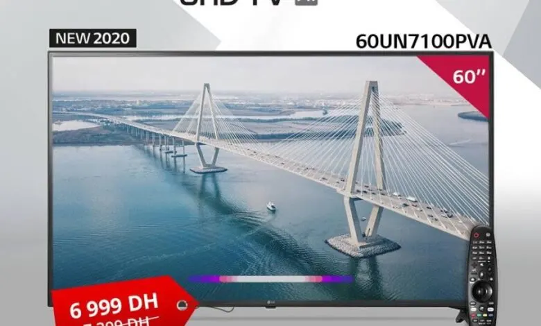 Soldes chez LG Maroc Smart TV LG ThinQ AI 2020 60° 6999Dhs au lieu de 7399Dhs