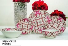 Nouveaux designs de services de tables 25pieces en porcelaine chez La Casa Créateur d'ambiances