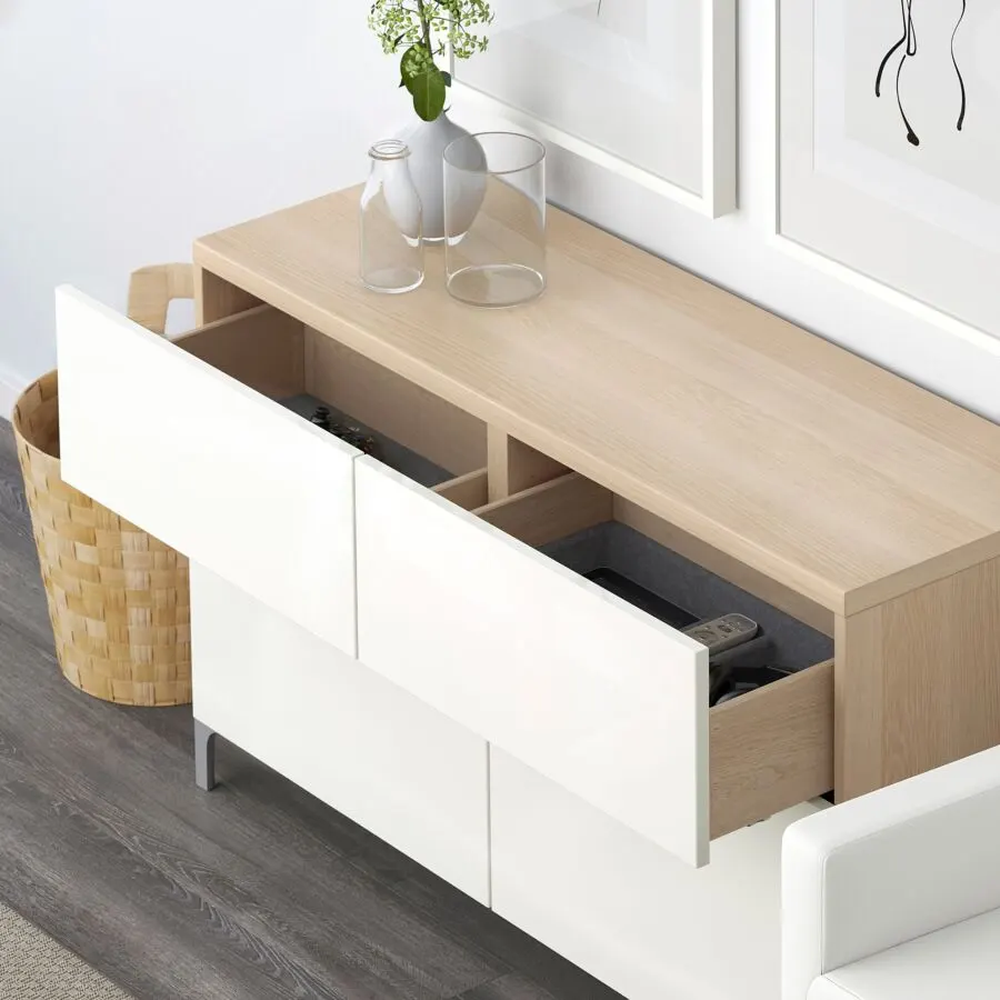Soldes Ikea Maroc Combi rgt portes/tiroirs effet chêne BESTÅ 3050Dhs au lieu de 3250Dhs