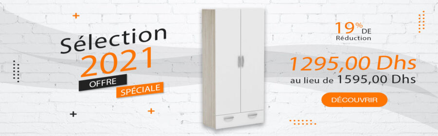 Prix Spéciale 2021 chez Kitea Armoire NANO 1295Dhs au lieu de 1595Dhs