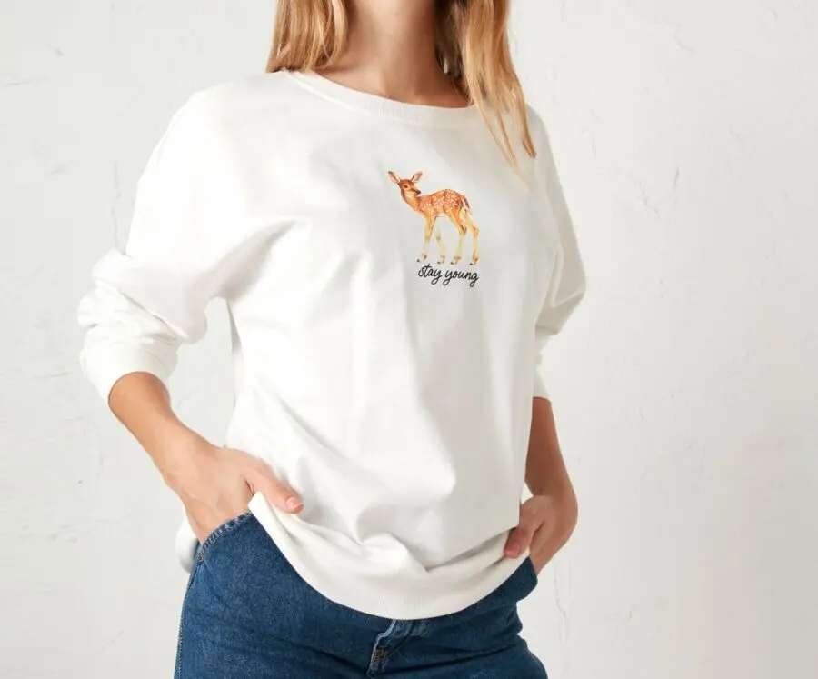 Soldes LC Waikiki Maroc Sweatshirt imprimé à col ras du cou 99Dhs au lieu de 149Dhs