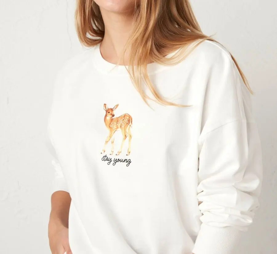 Soldes LC Waikiki Maroc Sweatshirt imprimé à col ras du cou 99Dhs au lieu de 149Dhs