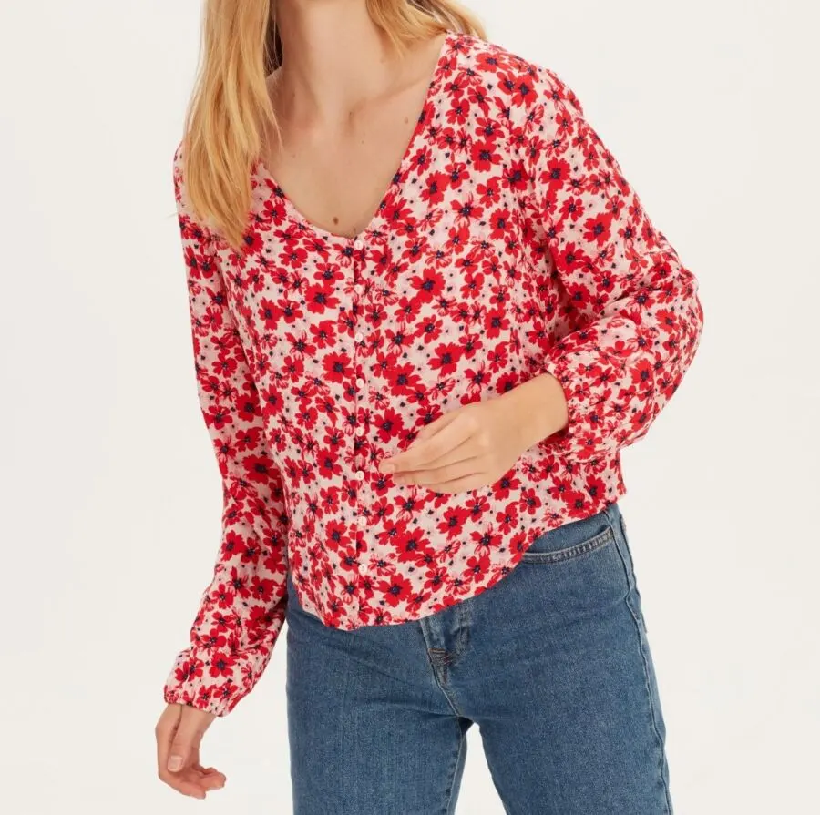 Soldes LC Waikiki Maroc Chemisier en viscose à motifs floraux 69Dhs au lieu de 159Dhs
