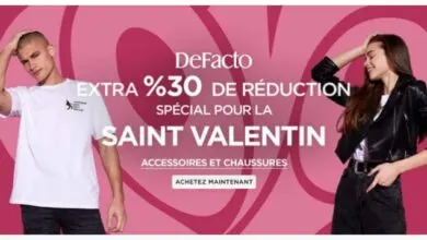 Soldes chez Defacto Maroc 30% de réduction spécial Saint Valentin