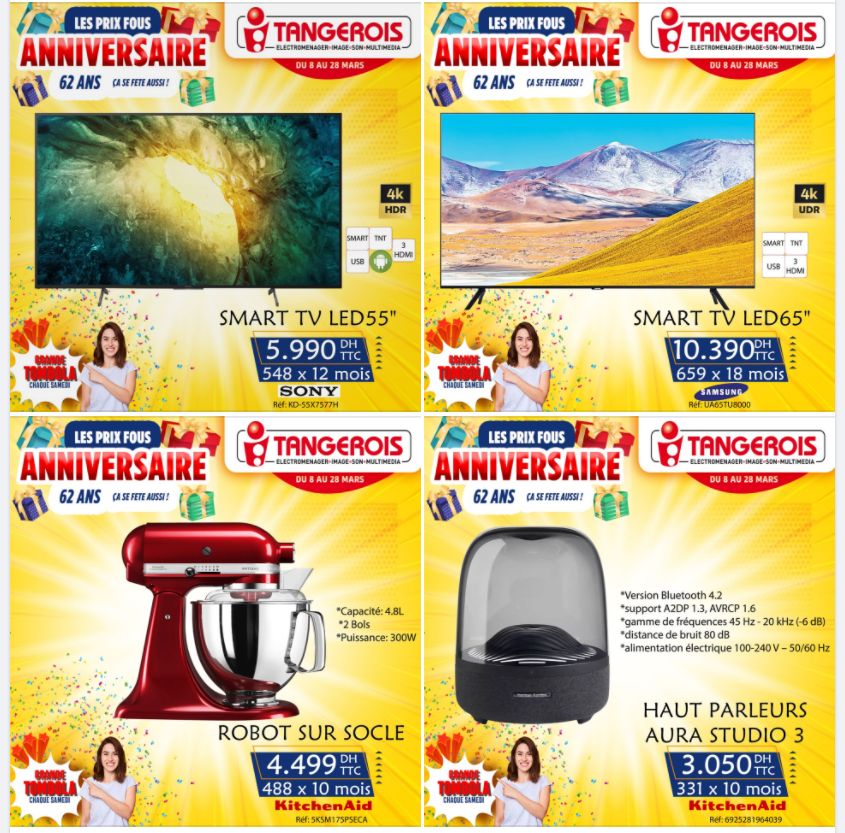 Promo spéciale anniversaire chez Tangerois Electro Jusqu'au 28 Mars 2021
