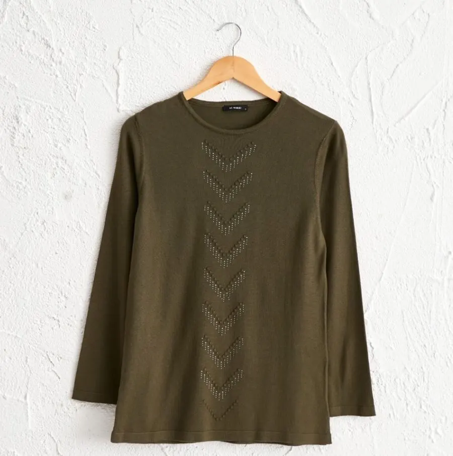 Soldes LC Waikiki Maroc Pull en tricot avec imprimé appliqué 99Dhs au lieu de 179Dhs