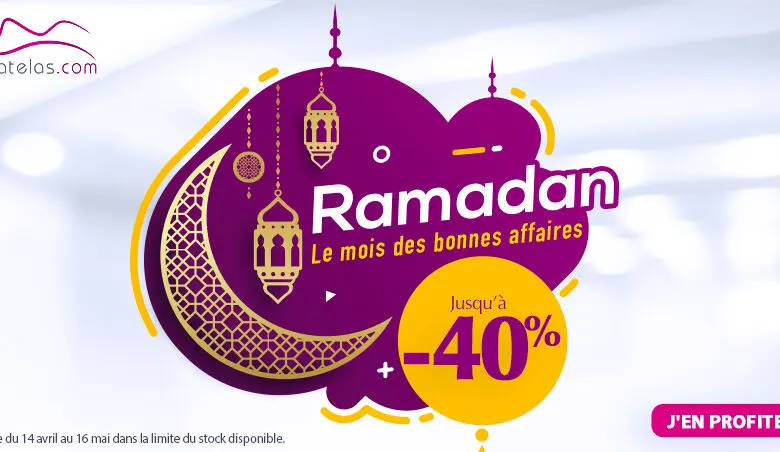 Promo Spécial Ramadan chez Lematelas.com Jusqu'à -40% du 14 Avril au 16 Mai 2021