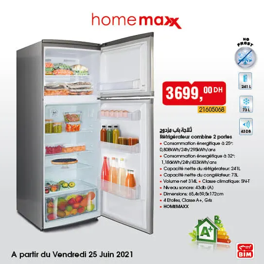 Flyer Bim Maroc Spécial Réfrigérateur HOMEMAXX à partir du vendredi 25 juin 2021