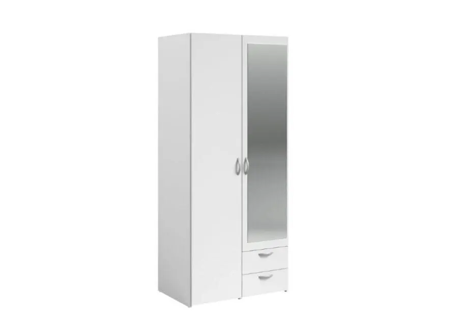 Soldes kitea Armoire DAILY 2 portes 2 tiroirs Blanc 1995Dhs au lieu de 2595Dhs
