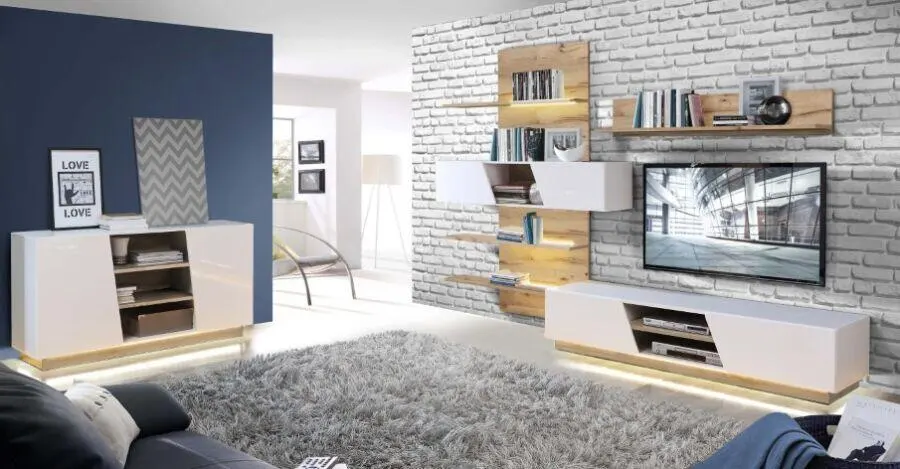 Prix spécial chez Kitea Commode HULON Chêne Beige et Blanc 1495Dhs au lieu de 2095Dhs