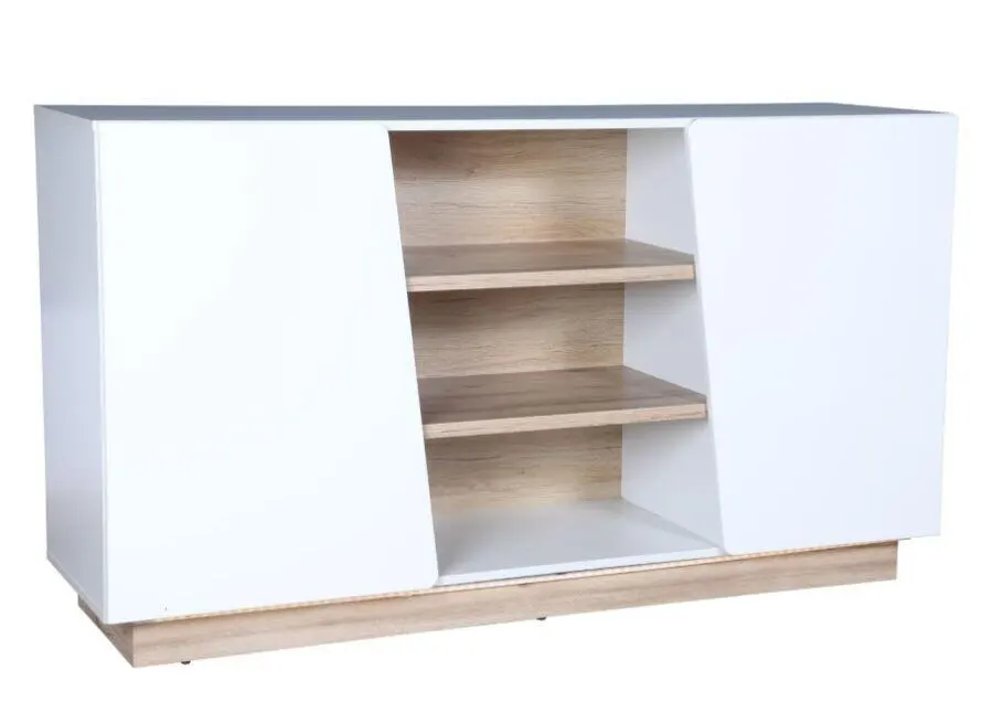Prix spécial chez Kitea Commode HULON Chêne Beige et Blanc 1495Dhs au lieu de 2095Dhs