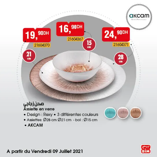 Catalogue Bim Maroc Spécial Art de table en verre du vendredi 9 juillet 2021
