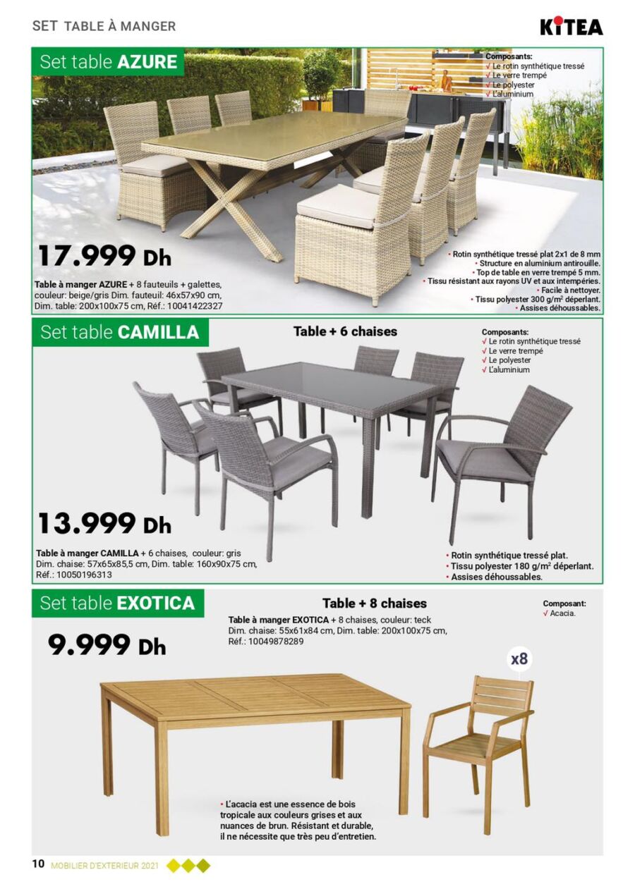 Catalogue Kitea Nouvelle collection Mobilier d'extérieur valable jusqu'au 31 août 2021