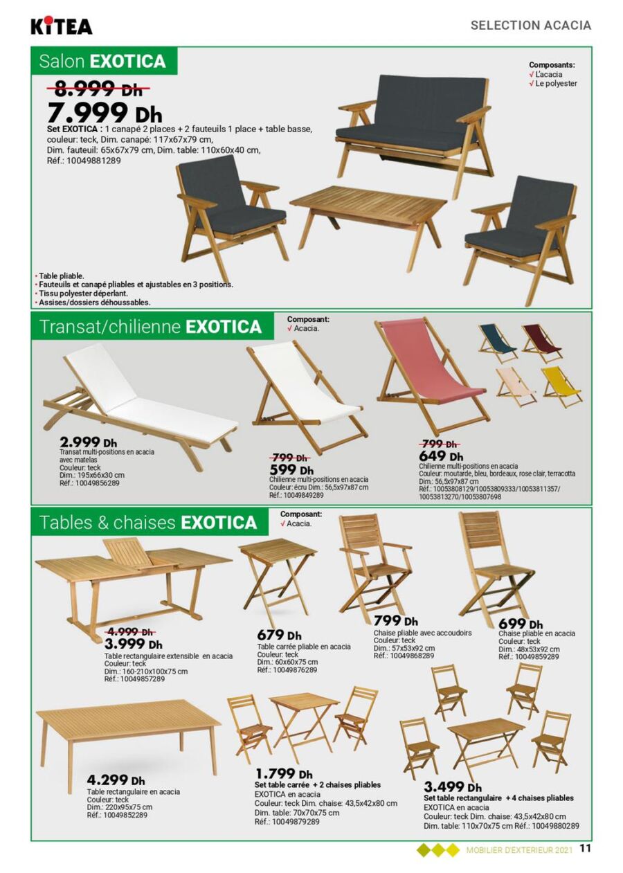 Catalogue Kitea Nouvelle collection Mobilier d'extérieur valable jusqu'au 31 août 2021