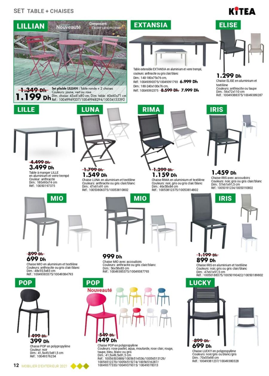 Catalogue Kitea Nouvelle collection Mobilier d'extérieur valable jusqu'au 31 août 2021