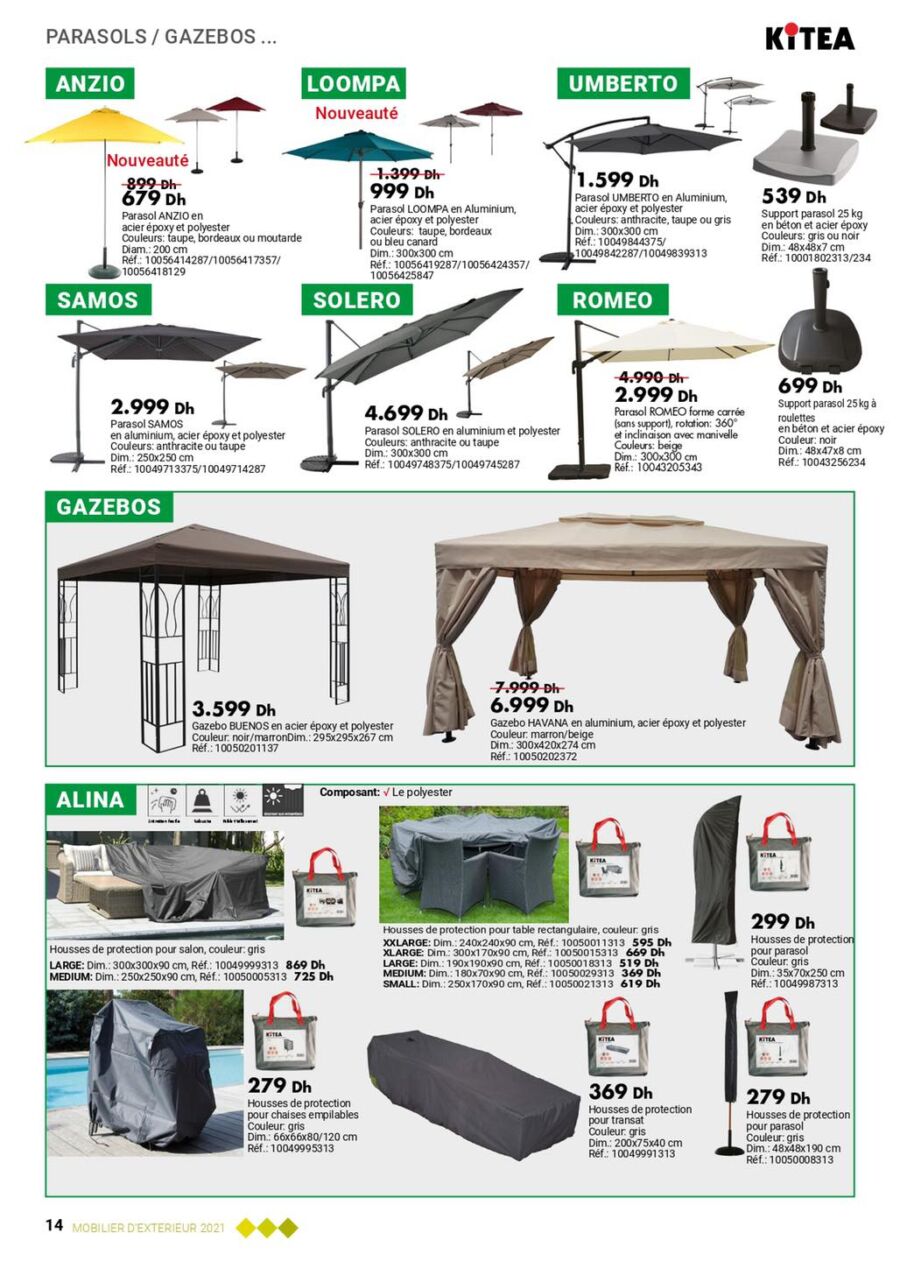Catalogue Kitea Nouvelle collection Mobilier d'extérieur valable jusqu'au 31 août 2021