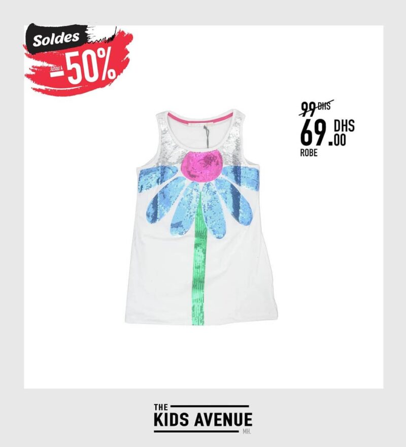 Soldes Kids Avenue MH Robe pour bébé fille 69Dhs au lieu de 99Dhs