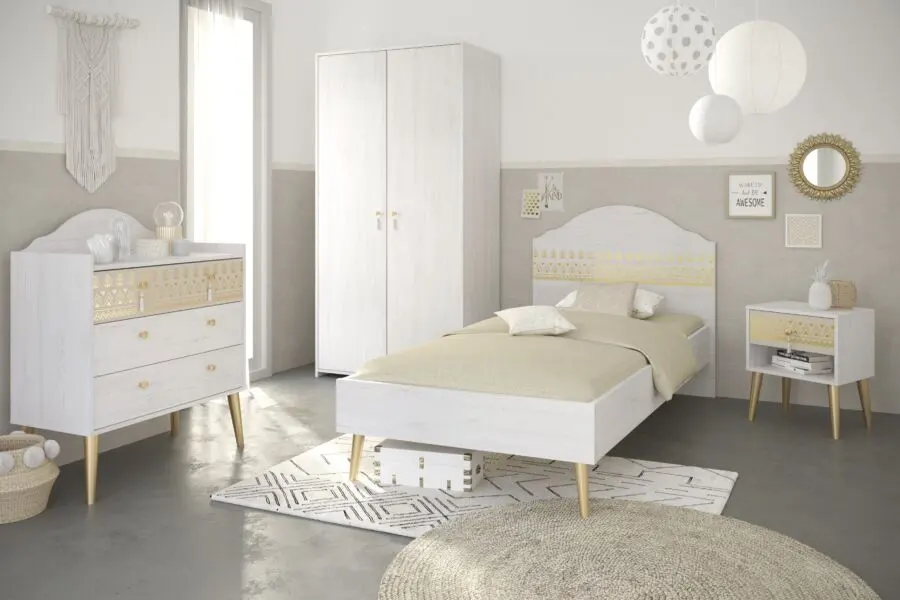 Prix spécial Kitea Chevet ELYSIA Gris Clair 490Dhs au lieu de 990Dhs