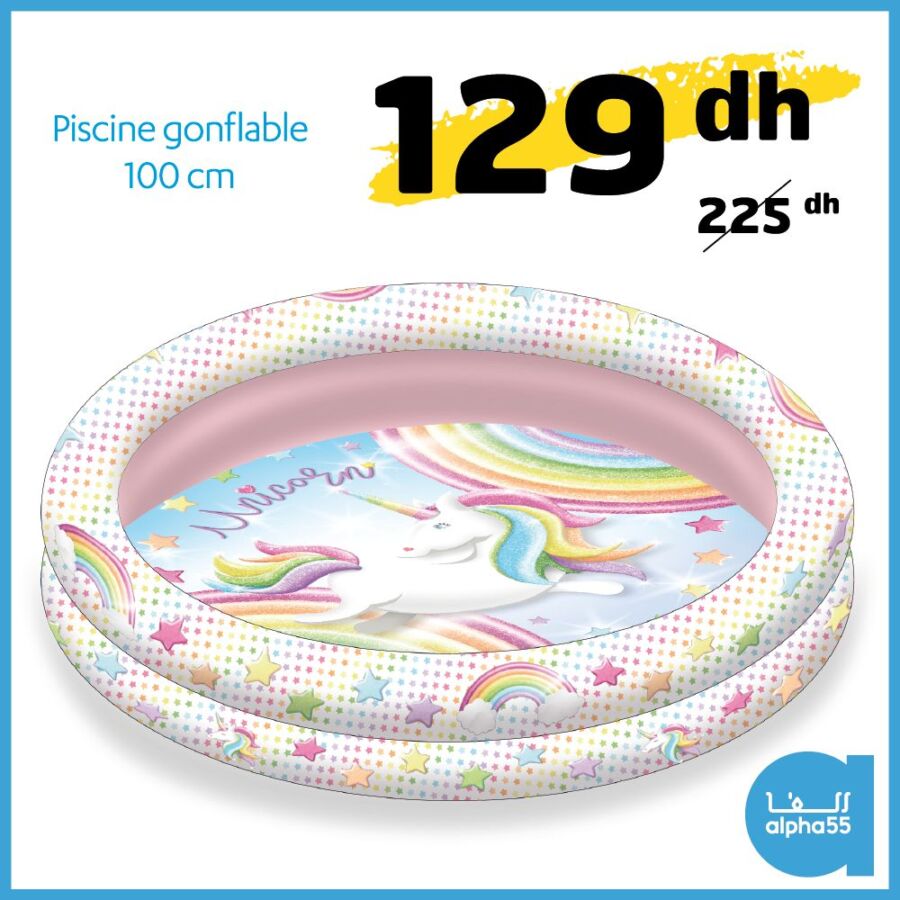 Soldes Alpha55 Piscine gonflable 100cm 129Dhs au lieu de 225Dhs