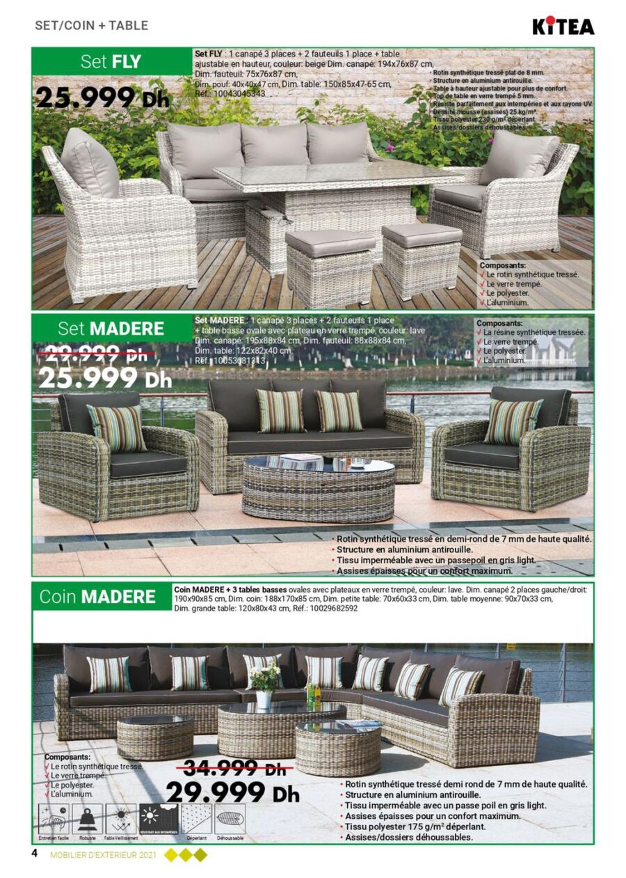 Catalogue Kitea Nouvelle collection Mobilier d'extérieur valable jusqu'au 31 août 2021