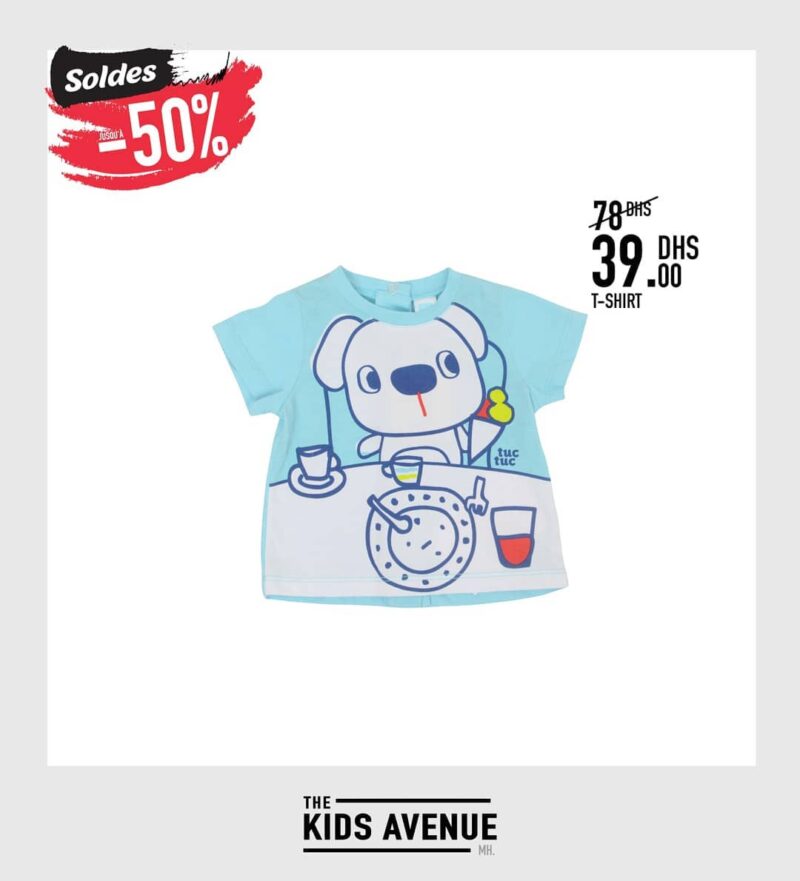 Soldes Kids Avenue MH T-shirt pour bébé garçon 39Dhs au lieu de 79Dhs