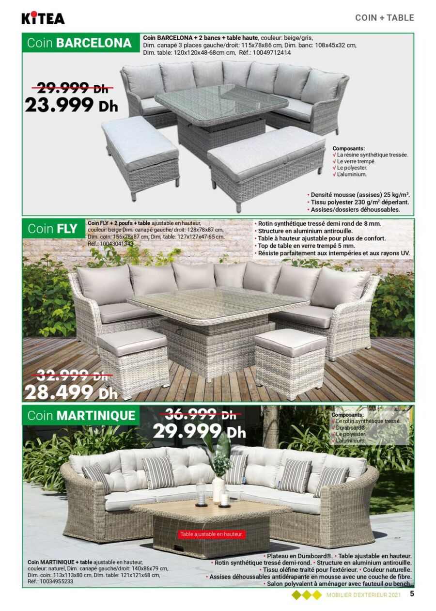 Catalogue Kitea Nouvelle collection Mobilier d'extérieur valable jusqu'au 31 août 2021
