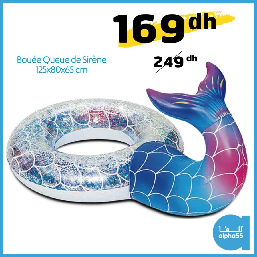 Soldes Alpha55 Matelas Queue de sirène 168cm 115Dhs au lieu de 169Dhs