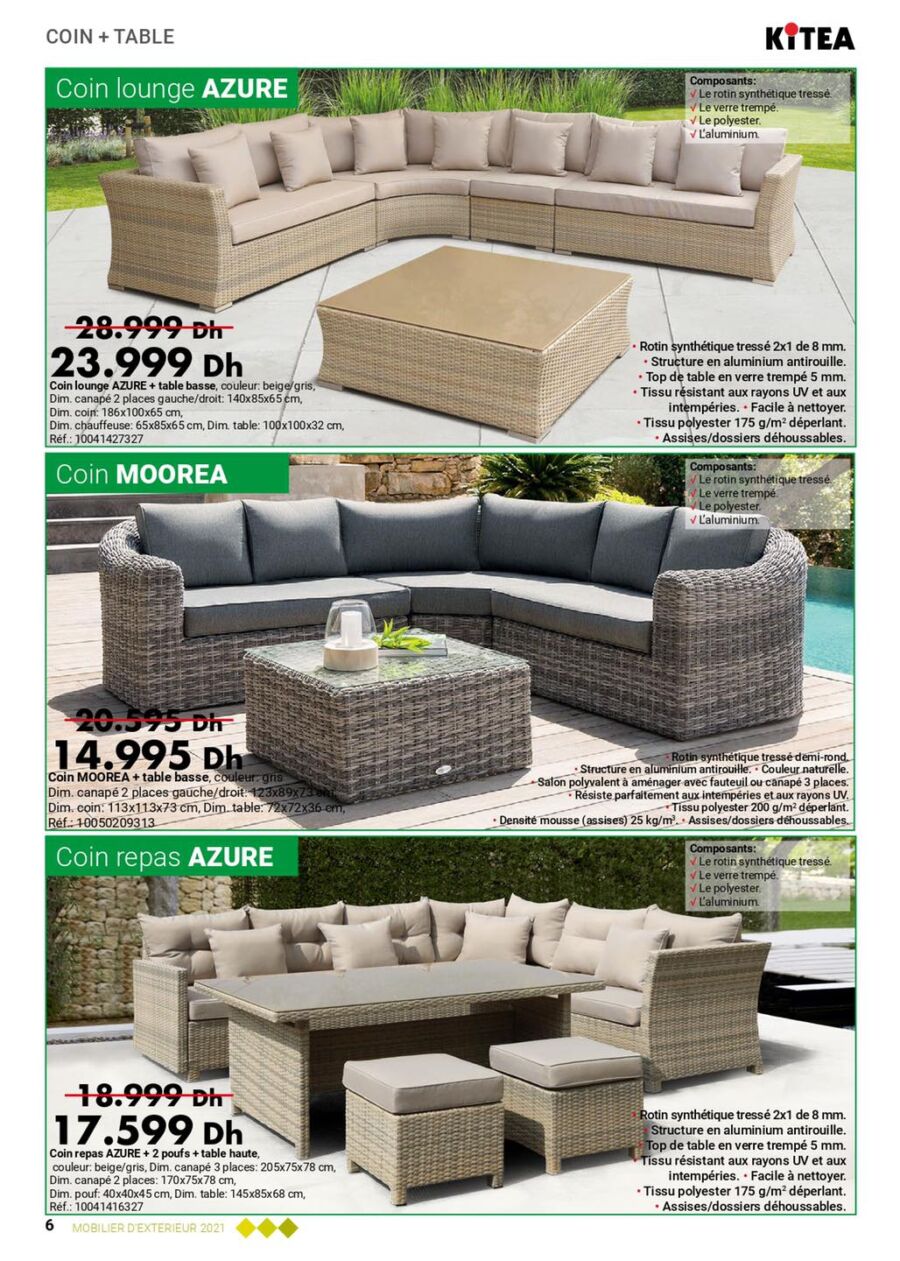Catalogue Kitea Nouvelle collection Mobilier d'extérieur valable jusqu'au 31 août 2021